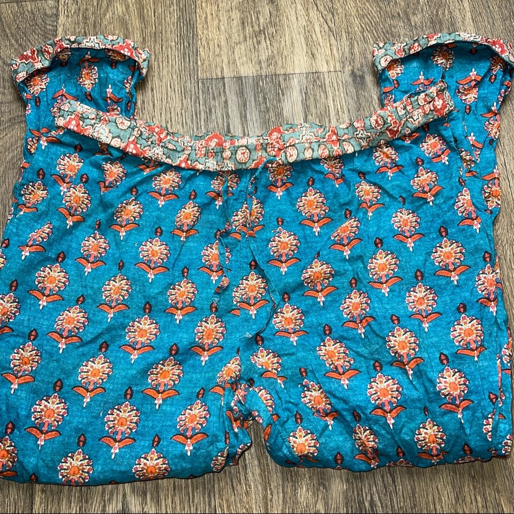 Sundance Teal Floral Jumpsuit Pants